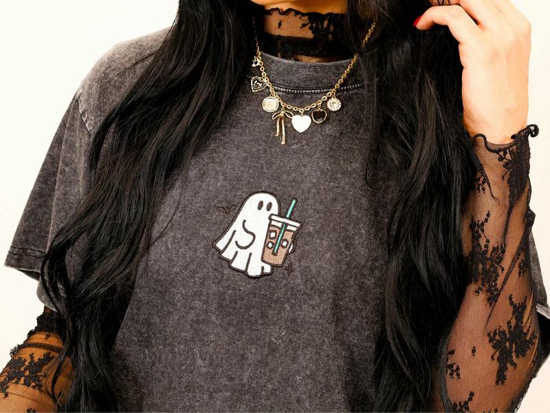 Embroidered Spooky Drink Shirt