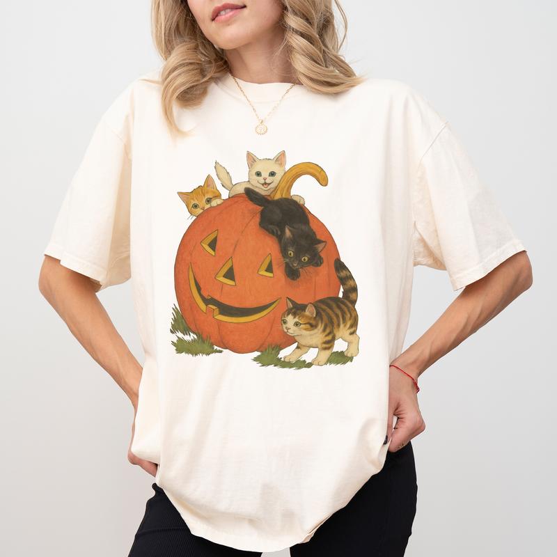 Vintage 90s Cat Halloween Shirt