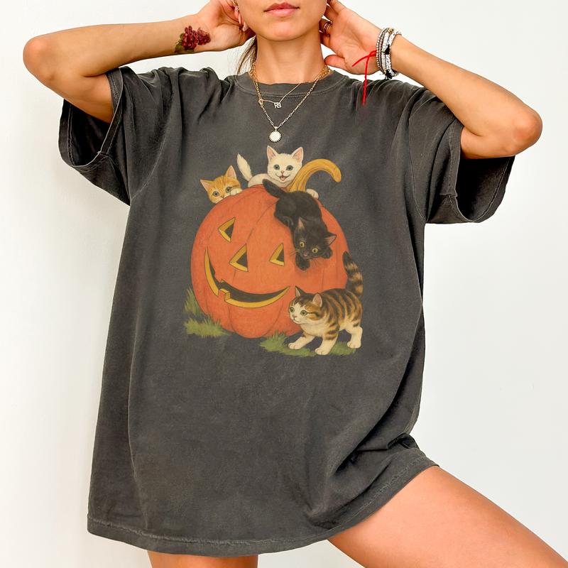 Vintage 90s Cat Halloween Shirt