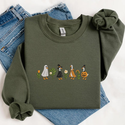 Spooky Goose Embroidered Sweatshirt