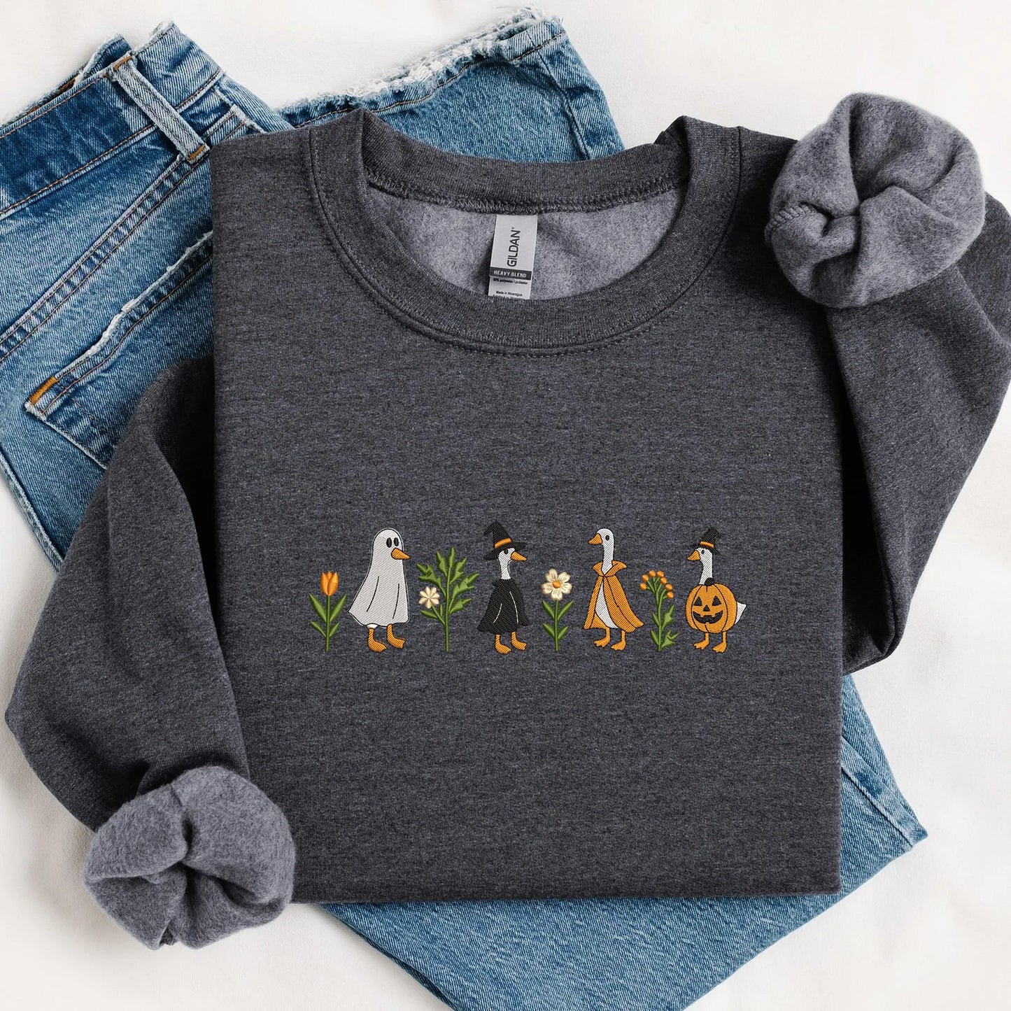Spooky Goose Embroidered Sweatshirt
